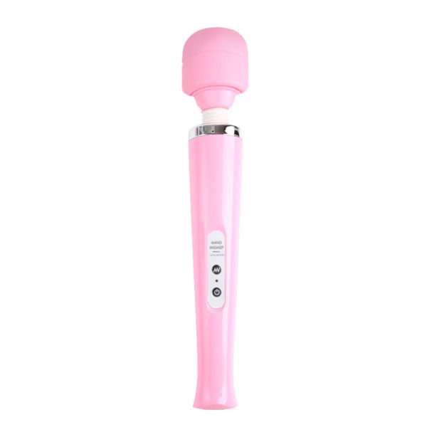 Bezdrátová masážní vibrační hlavice magic wand massager USB růžová