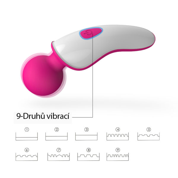EVE wand massager – masážní hlavice růžová, USB