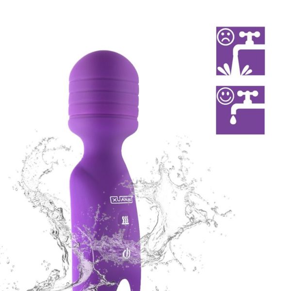 Vyhřívaný magic wand massager XUANAI fialový │ Vibrační masážní hlavice, USB