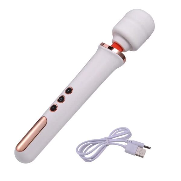 Cksohot Magic wand massager usb white 04 600x600 - Cksohot magic wand body massager │ bílozlatá na USB