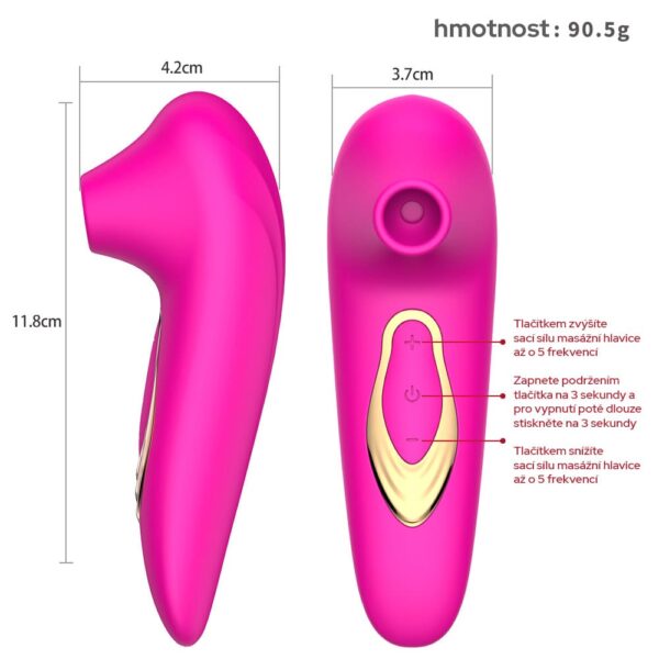 KWD clit suck massager stimulator klitorisu ruzovy 03 600x600 - KWD Stimulátor klitorisu massager růžový