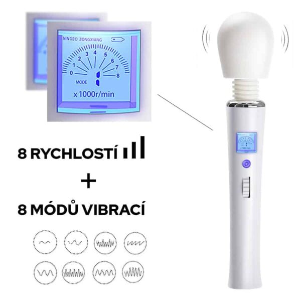 Lesparty Goddess magic wand massager s LCD - bílý - Image 4