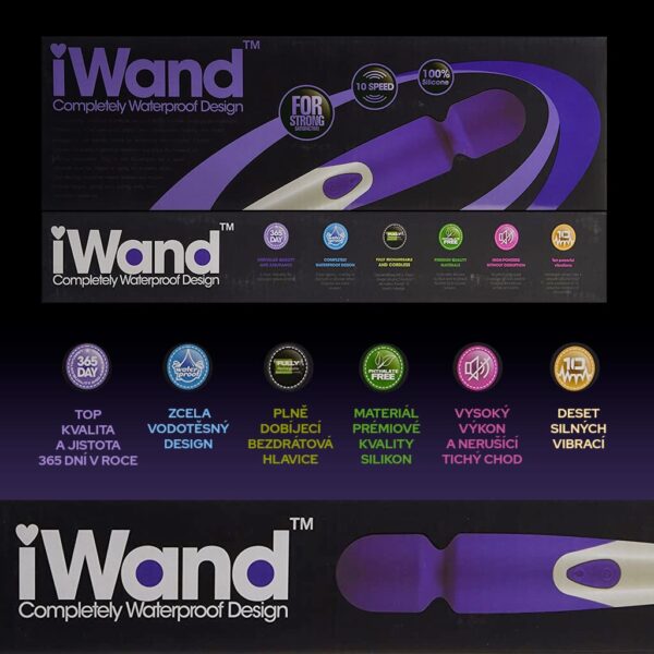 iWand magic wand massager USB fialovy 0000 600x600 - iWand massager - 10 rychlostní masážní hlavice fialový